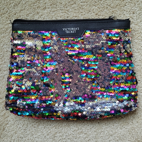 Victoria's Secret Multicolor Sequin Cosmetic Case - Picture 1 of 2